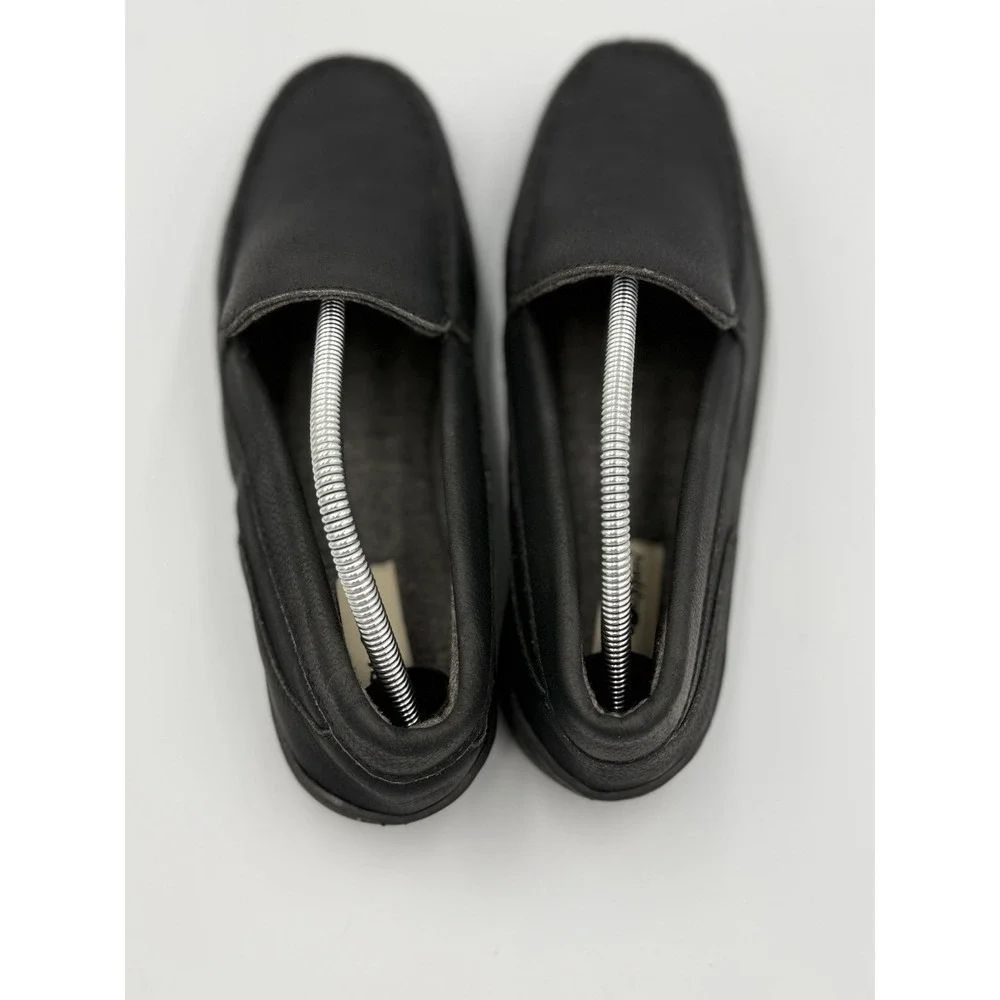 MySlippers Leather Slip-On Loafers Men's 10 Black Indoor Outdoor Comfort Shoes